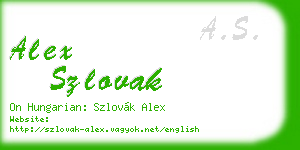 alex szlovak business card